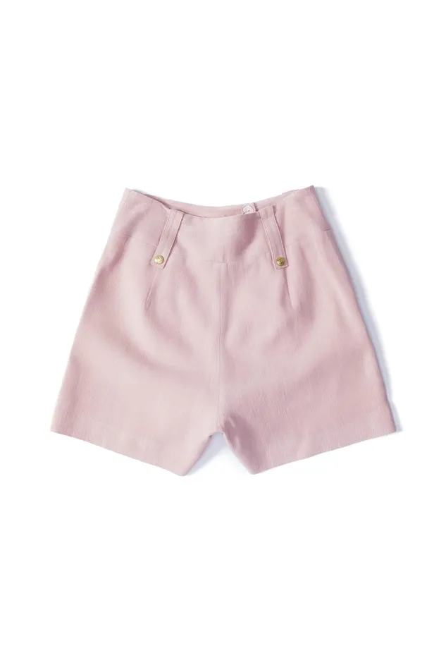 Holland Cooper Tailored Short Pink Linen Women Shorts