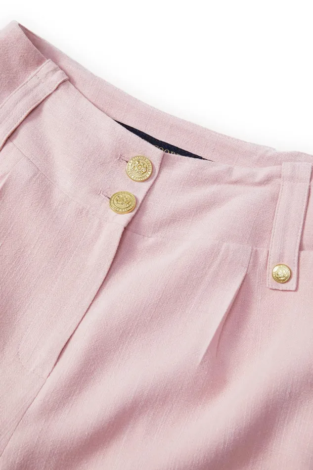 Holland Cooper Tailored Short Pink Linen Women Shorts