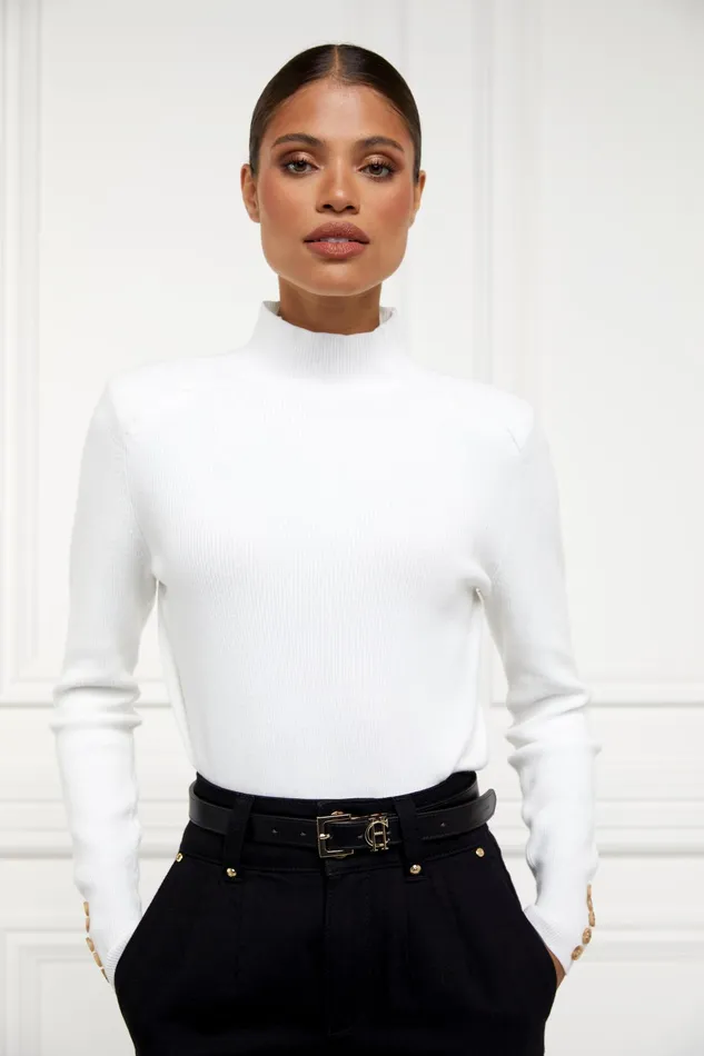 Holland Cooper Tara High Neck Knit Natural Women Knitwear