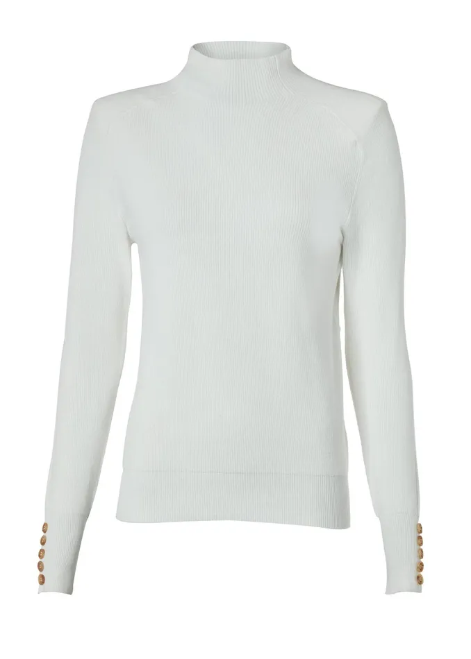 Holland Cooper Tara High Neck Knit Natural Women Knitwear Holland Cooper Tara High Neck Knit Natural Women Knitwear