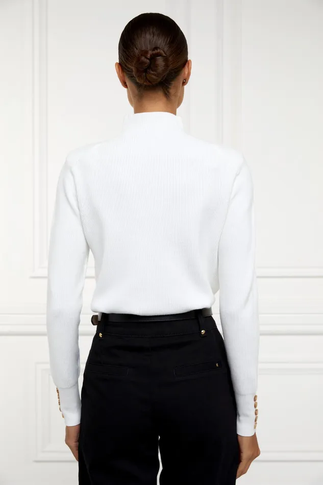 Holland Cooper Tara High Neck Knit Natural Women Knitwear Holland Cooper Tara High Neck Knit Natural Women Knitwear