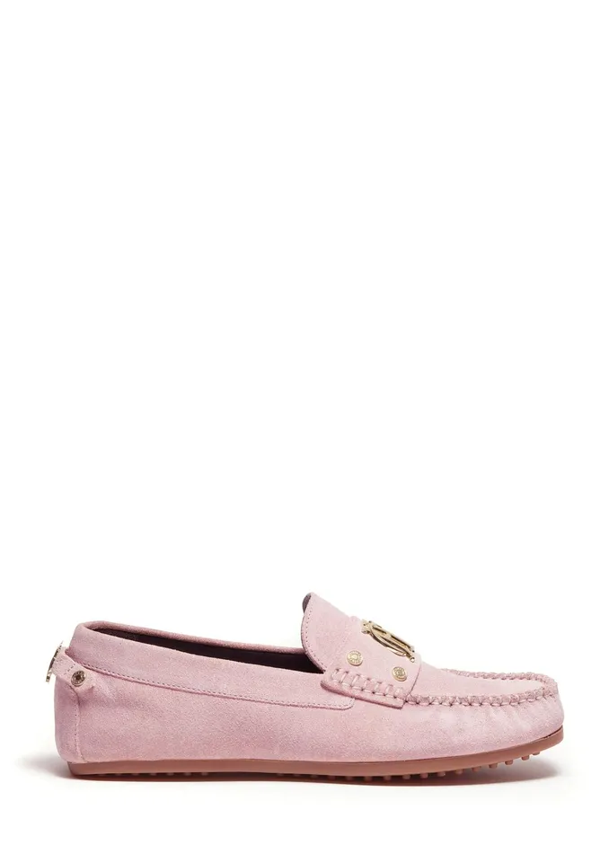Holland Cooper The Driving Loafer Soft Pink Suede Women Loafers
