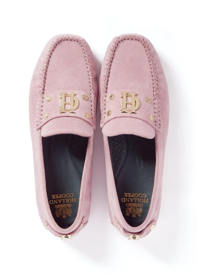 Holland Cooper The Driving Loafer Soft Pink Suede Women Loafers Holland Cooper The Driving Loafer Soft Pink Suede Women Loafers