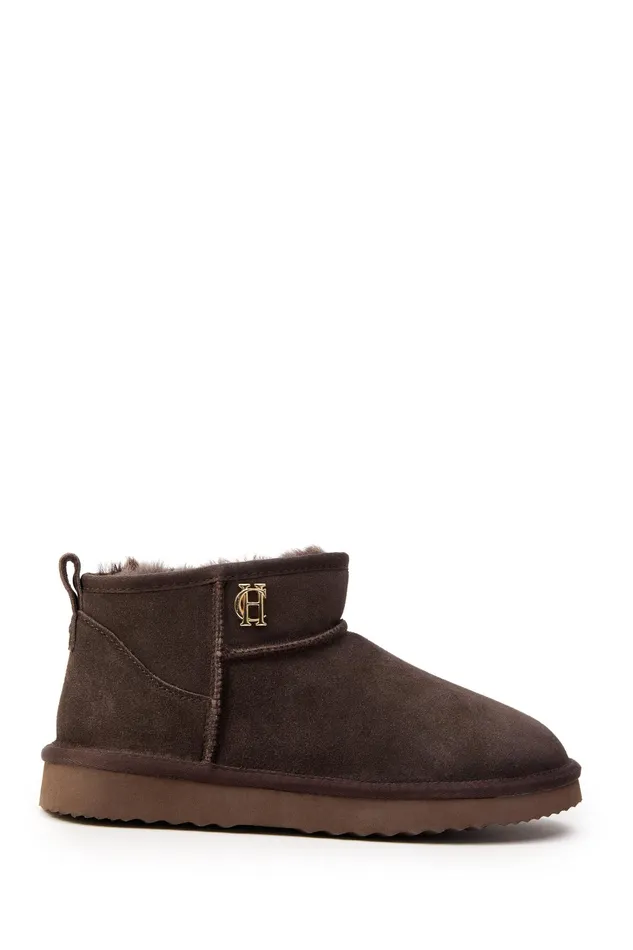 Holland Cooper Ultra Mini Shearling Boot Chocolate Women Shearling