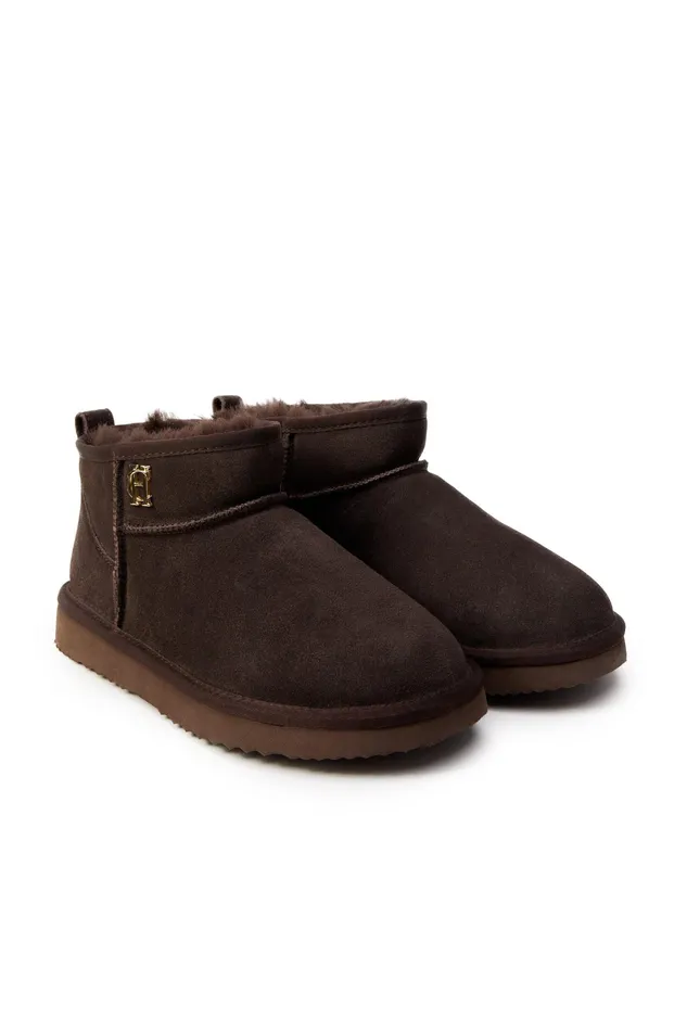 Holland Cooper Ultra Mini Shearling Boot Chocolate Women Shearling Holland Cooper Ultra Mini Shearling Boot Chocolate Women Shearling