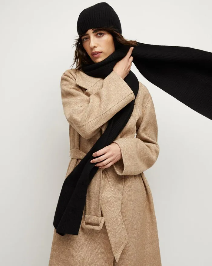 Home and Accessories Shop Veronica Beard Cashmere Ribbed Scarf Black