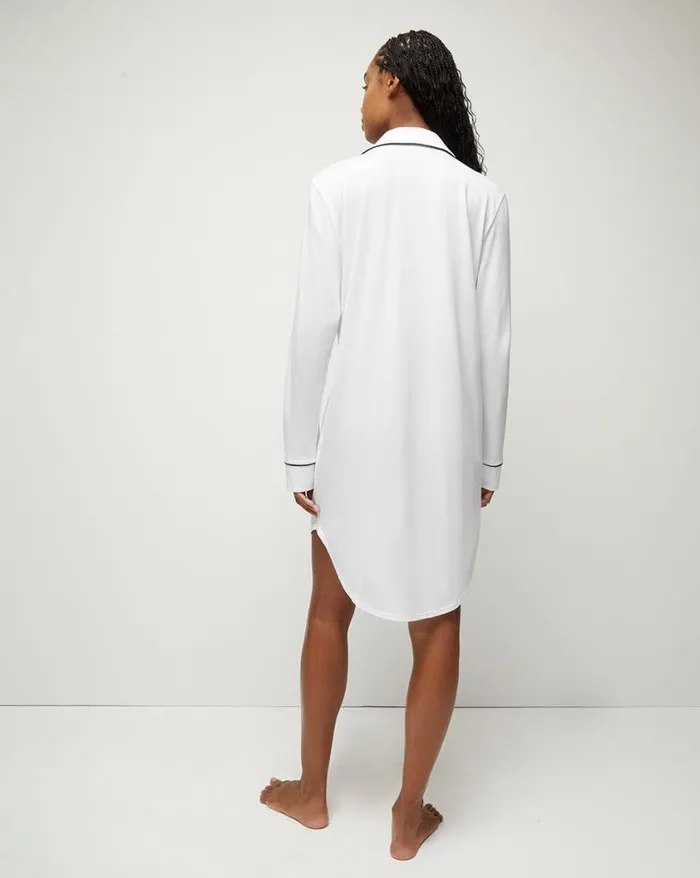 Home and Accessories Shop Veronica Beard Luxe Pima Nightshirt Whiteblack
