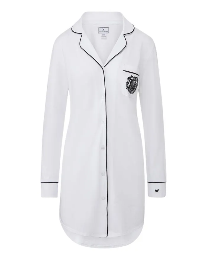 Home and Accessories Shop Veronica Beard Luxe Pima Nightshirt Whiteblack