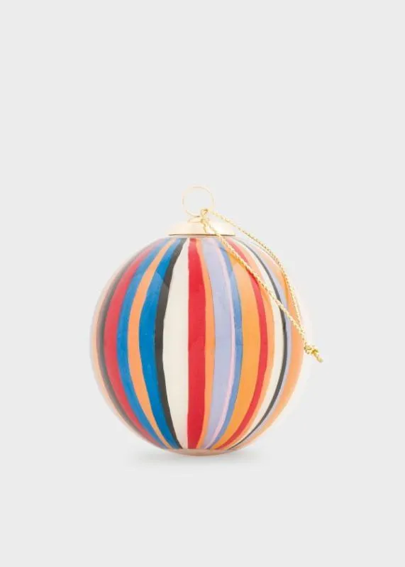 Home HandPainted 039Signature Stripe039 Glass Bauble Paul Smith Decorative Accessories