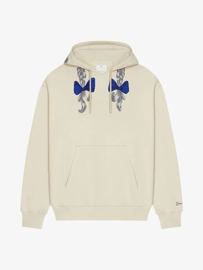 Hoodie In Fleece With Hair Print Clay Men Givenchy Sweatshirts and Hoodies