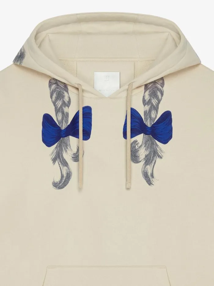 Hoodie In Fleece With Hair Print Clay Men Givenchy Sweatshirts and Hoodies