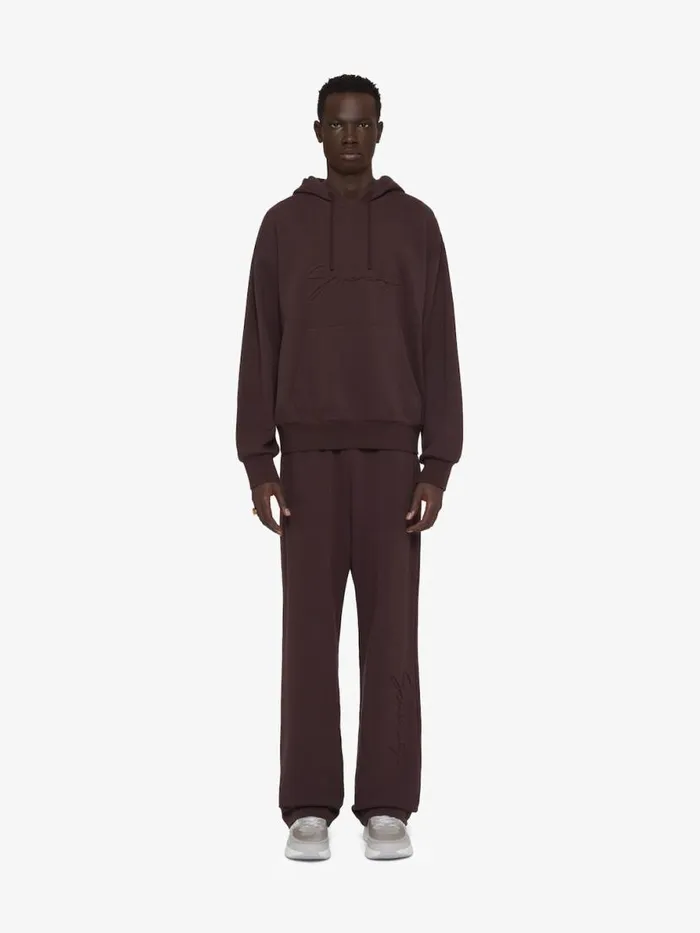 Hoodie In Fleece With Signature Burgundy Men Givenchy Sweatshirts and Hoodies