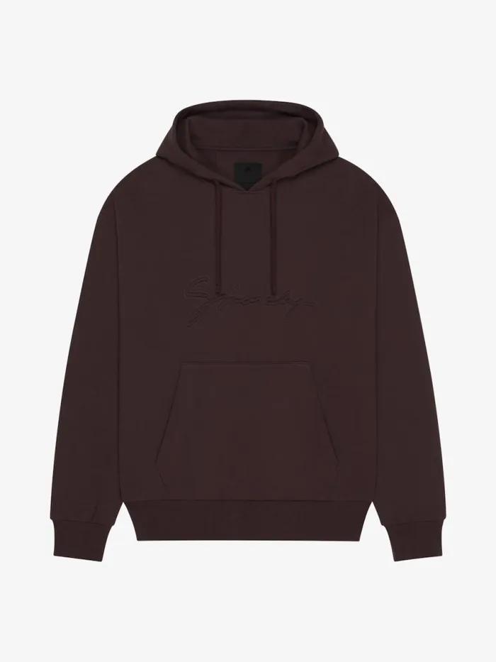 Hoodie In Fleece With Signature Burgundy Men Givenchy Sweatshirts and Hoodies