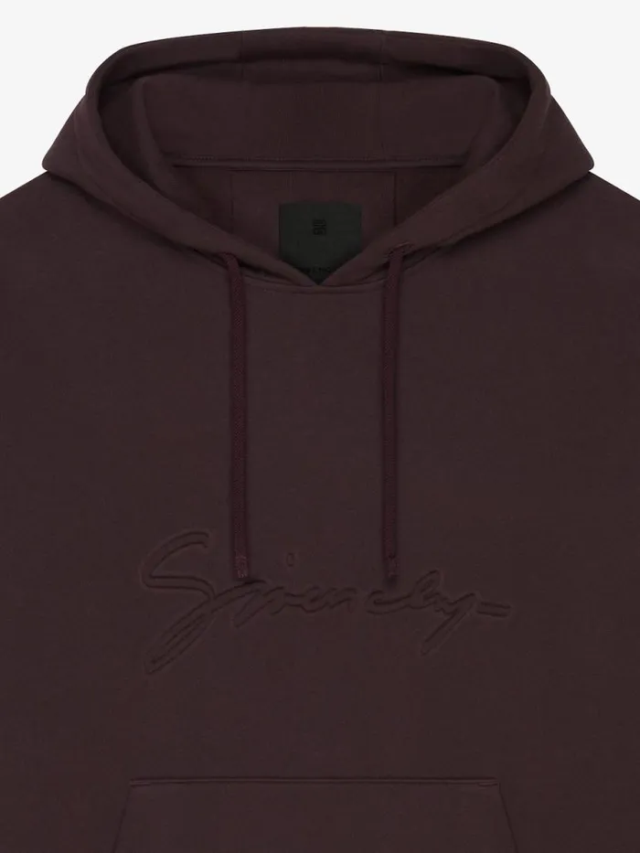 Hoodie In Fleece With Signature Burgundy Men Givenchy Sweatshirts and Hoodies
