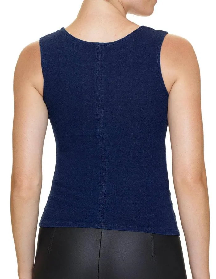 Hue Denim Contour Tank Dark Rinse Wash Women Tanks and Camis