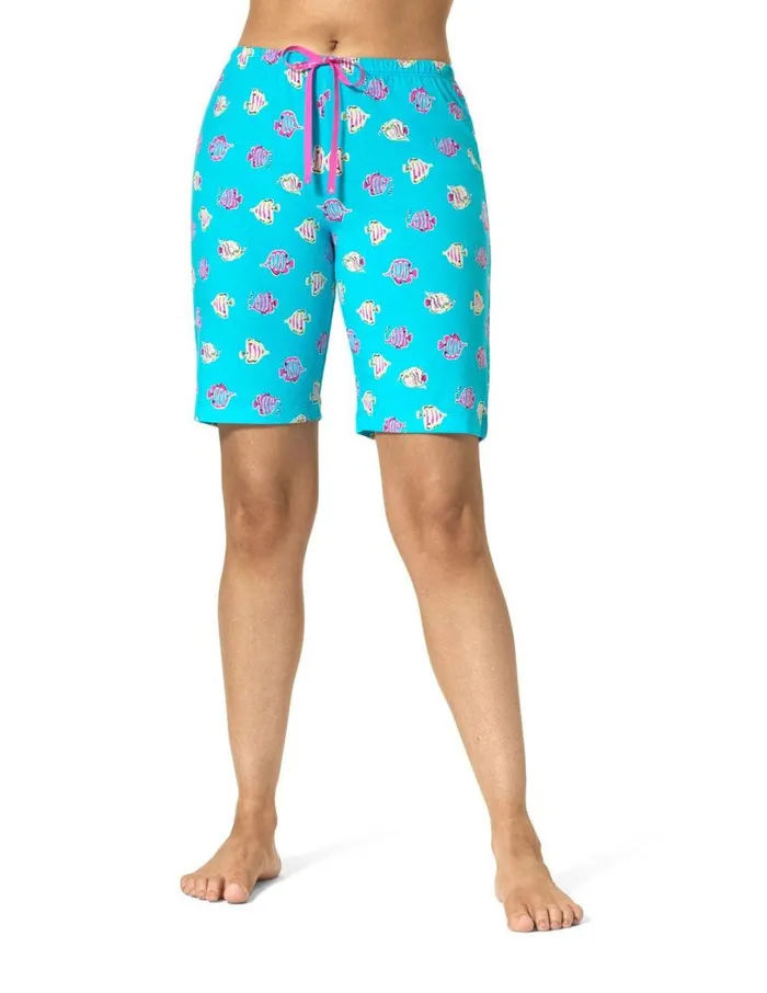 Hue Kissy Fishes PJ Bermuda Shorts Scuba Blue Women Bottoms