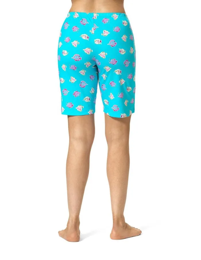 Hue Kissy Fishes PJ Bermuda Shorts Scuba Blue Women Bottoms