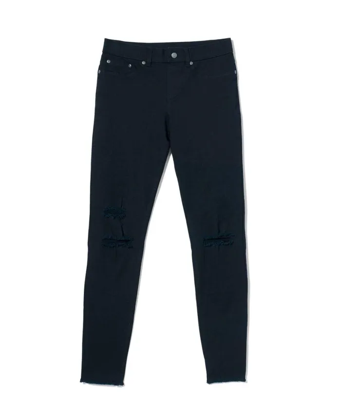 Hue Ripped Knee Denim Leggings Black Women Skinny