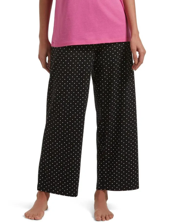 Hue SleepWell Rio Dots Sleep Pant Black Women Plus Size