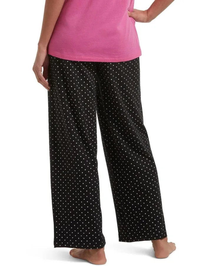 Hue SleepWell Rio Dots Sleep Pant Black Women Plus Size