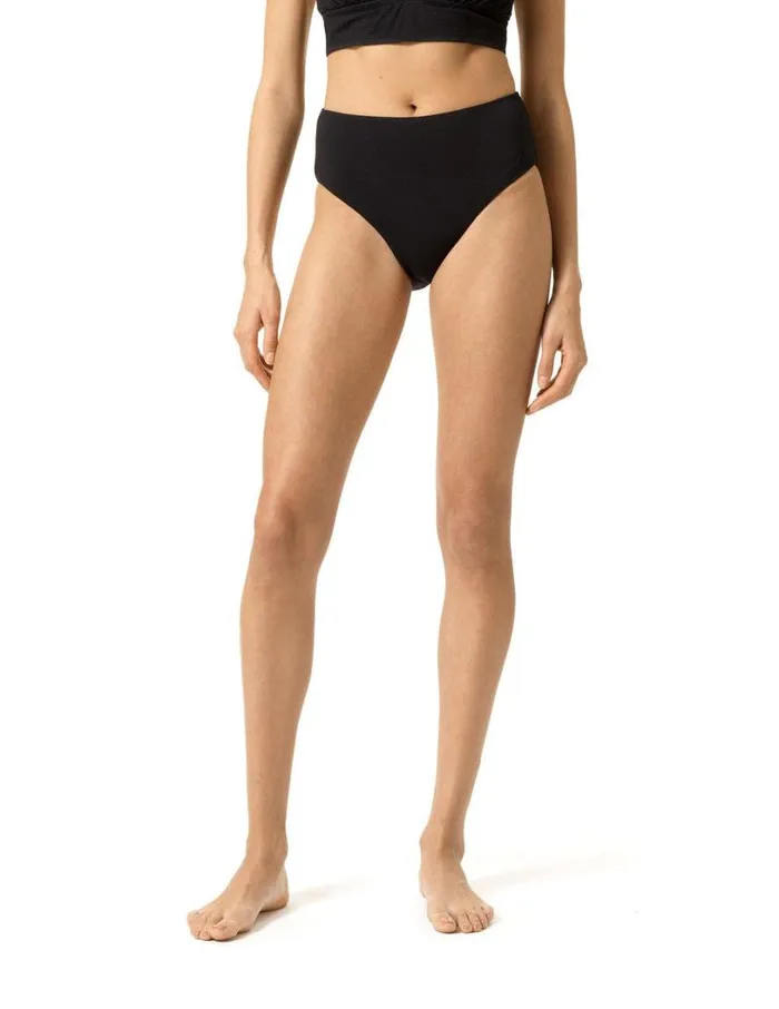 Hue Tropical Breeze Reversible High Rise Bikini Bottom Black Women Bottoms