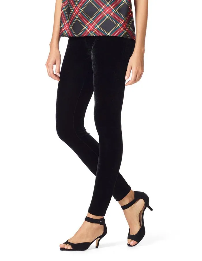 Hue Velvet HiRise Legging Black Women Velvet