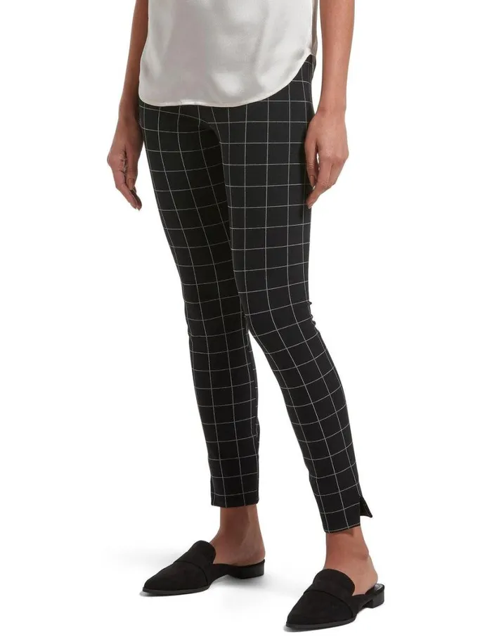 Hue Work Ponte Ultra High Waist 78 Straight Leg Black Women Trousers