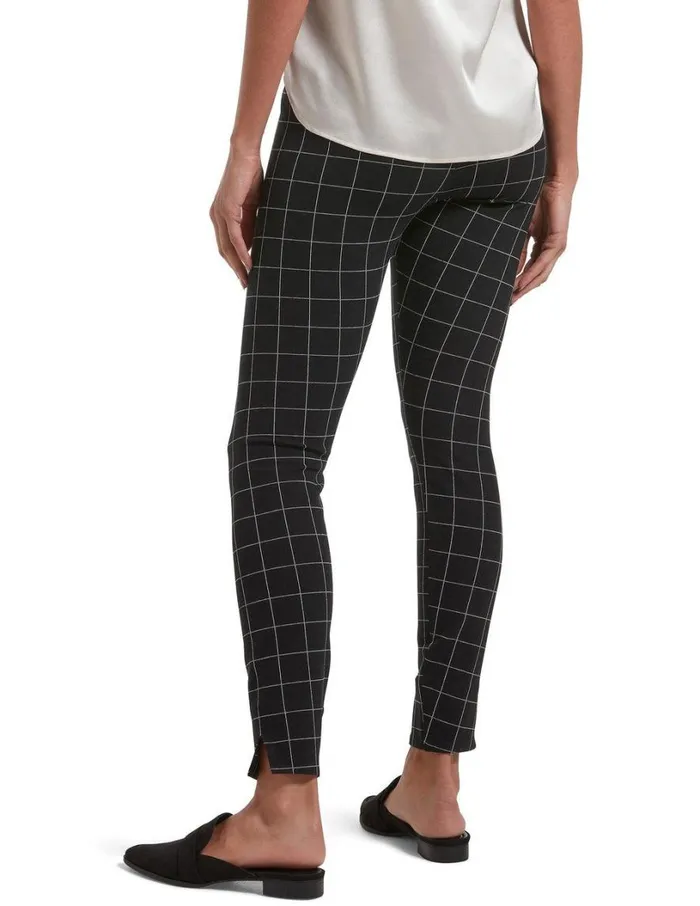 Hue Work Ponte Ultra High Waist 78 Straight Leg Black Women Trousers