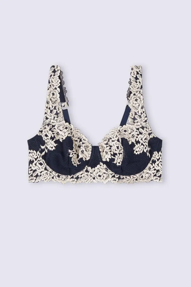 Intimissimi Balconette Women Pretty Flowers Daniela Balconette Bra Blue 347i 8211 Deep Bluevanilla