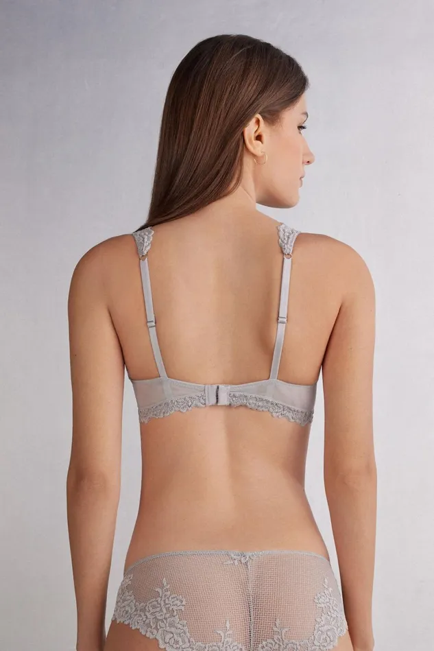 Intimissimi Balconette Women Pretty Flowers Elena Balconette Bra Pale Grey 347j 8211 Ice Grey