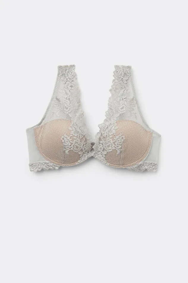 Intimissimi Balconette Women Pretty Flowers Elena Balconette Bra Pale Grey 347j 8211 Ice Grey