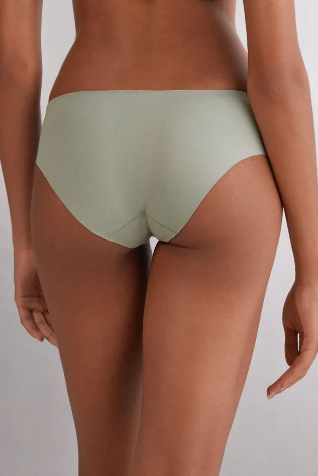 Intimissimi Bikini Panties Women Pretty Flowers Seamless Cotton Panties Green 657j 8211 Fade Green