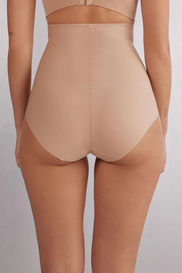 Intimissimi Boyshorts and Hipsters Women High Waist Shaping Hipster In Seamless Microfiber Natural 044 8211 Honey Soft Beige