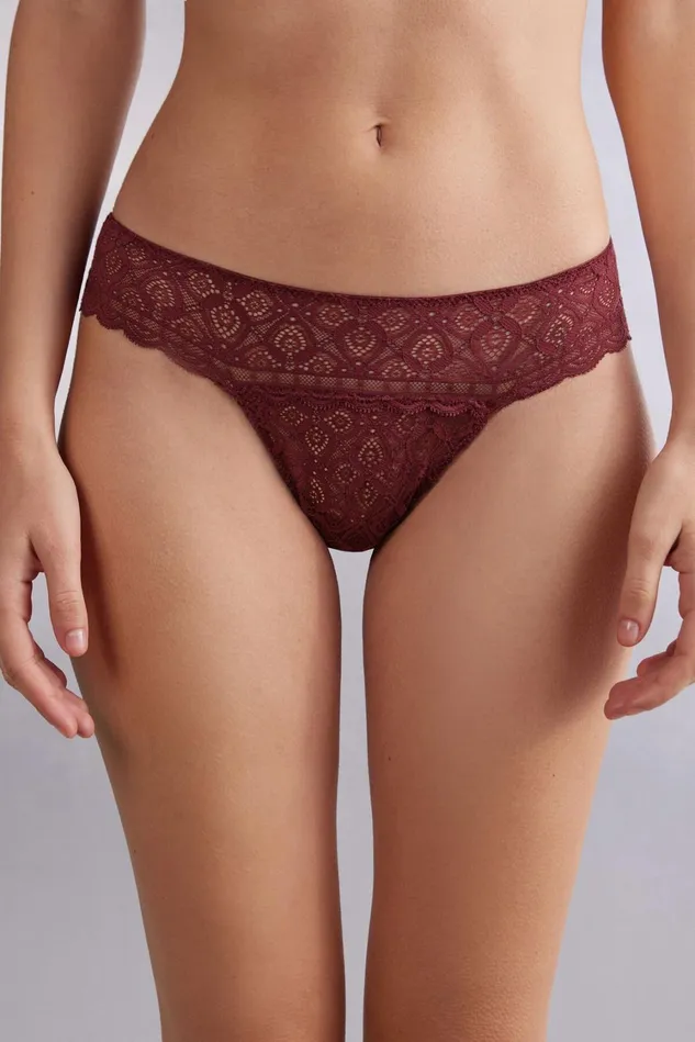 Intimissimi Brazilian Cut Women Lace Brazilian Burgundy 653j 8211 Folk Red