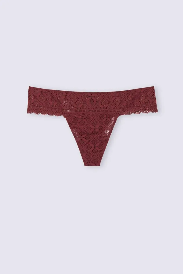 Intimissimi Brazilian Cut Women Lace Brazilian Burgundy 653j 8211 Folk Red