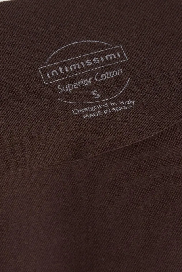 Intimissimi Camisoles Tank Tops Women Raw Edge Round Neck Cotton Tank Top Brown 705j 8211 Mocha Moka Brown