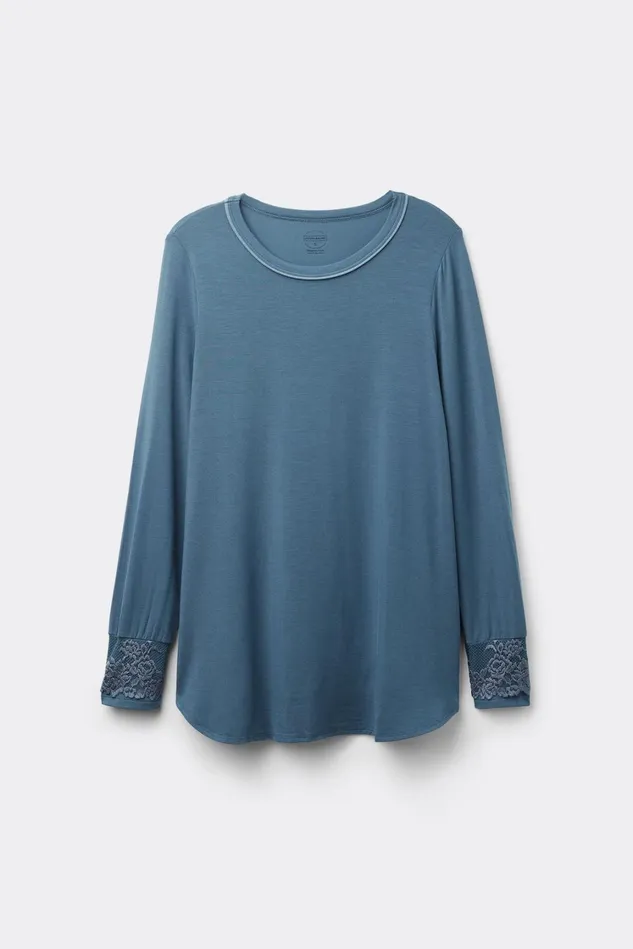 Intimissimi Long Pajamas Women Pretty Flowers Modal Top Blue 658j 8211 Lapis Blue