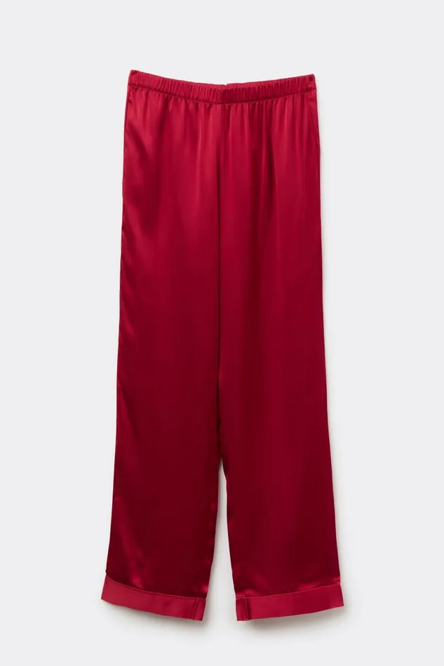 Intimissimi Long Pajamas Women Silk Satin Pajama Pants Red 1473 8211 Rosso