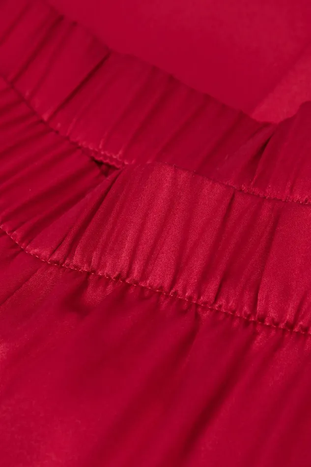 Intimissimi Long Pajamas Women Silk Satin Pajama Pants Red 1473 8211 Rosso