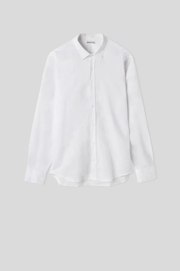 Intimissimi Long Sleeve Tops Men Linen And Cotton Shirt White 001 8211 White