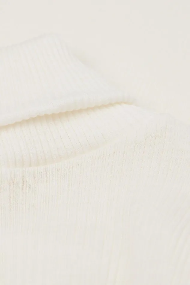 Intimissimi Long Sleeve Tops Women LongSleeve HighNeck Tubular Top In Wool And Silk Ivory 2127 8211 Talc White