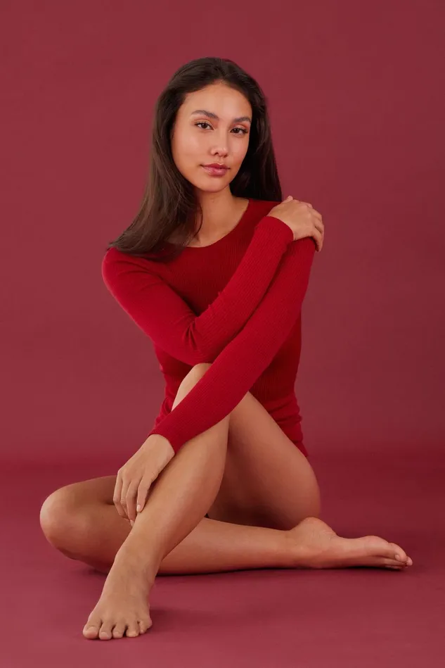 Intimissimi Long Sleeve Tops Women Long Sleeve Wide Neck Sweater In Wool And Silk Red 1473 8211 Rosso