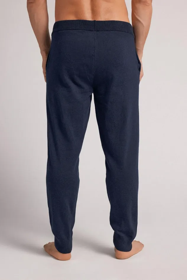 Intimissimi Pants Men Full Length Knit Pants Blue 488j 8211 Blue Melange