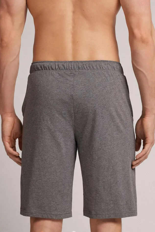 Intimissimi Pants Men Rib Detail Cotton Shorts Dark Grey 5227 8211 Heathered Graphite Grey