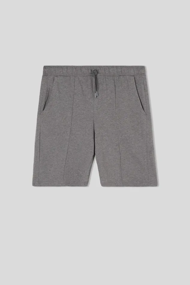 Intimissimi Pants Men Rib Detail Cotton Shorts Dark Grey 5227 8211 Heathered Graphite Grey