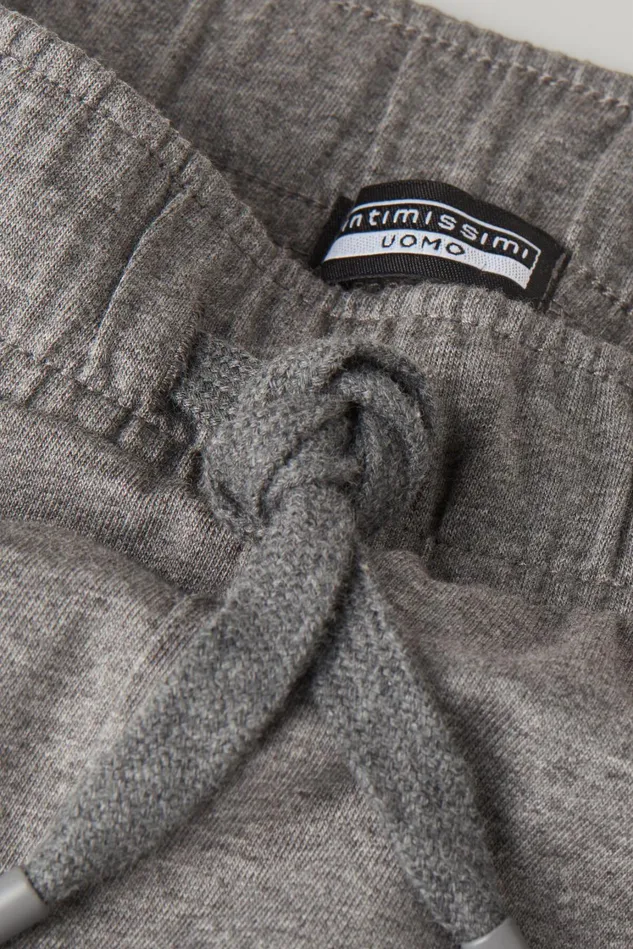 Intimissimi Pants Men Rib Detail Cotton Shorts Dark Grey 5227 8211 Heathered Graphite Grey