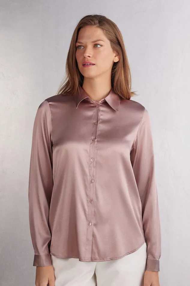 Intimissimi Shirts Women Silk Shirt Pink 011i 8211 Elegant Pink
