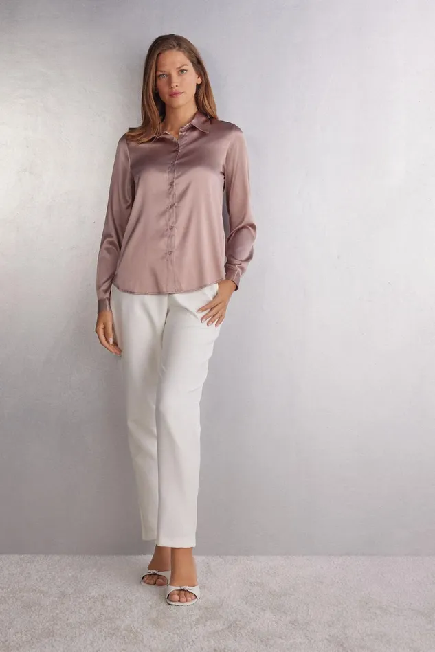 Intimissimi Shirts Women Silk Shirt Pink 011i 8211 Elegant Pink