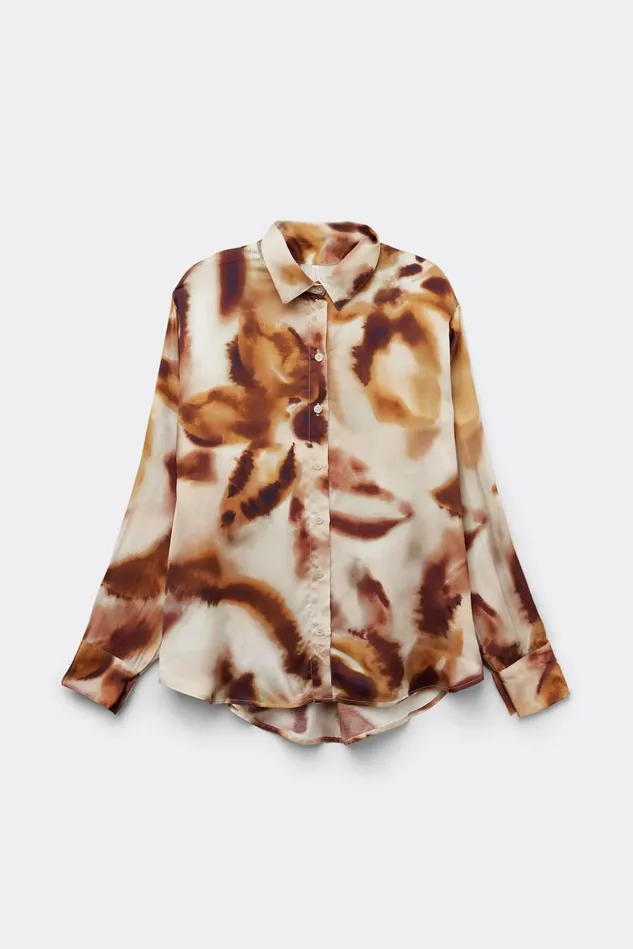 Intimissimi Shirts Women Sun Goes Down Viscose Satin Shirt Beige 663j 8211 Stampa Sun Goes Down