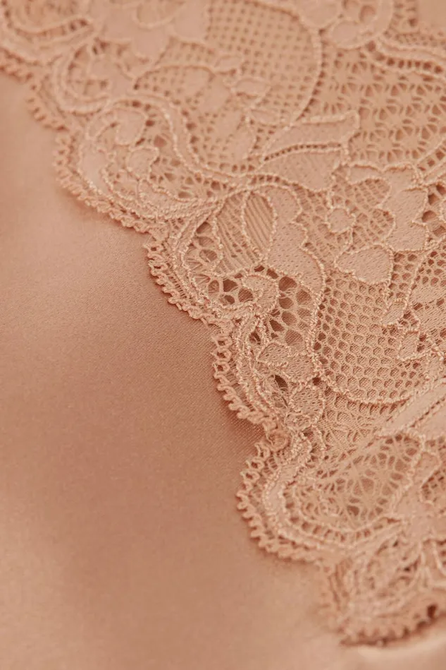 Intimissimi Slips Babydolls Women Silk Slip With Lace Insert Detail Natural 163i 8211 Satin Pink